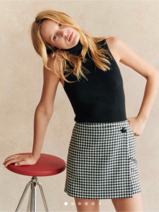 Sezane Dresses & Skirts - Sezane Laure Houndstooth Skirt – Black/Ecru – Size 42